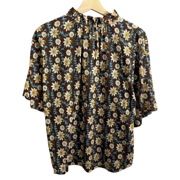 Xirena Womens Floral Meadow Blouse Brown XS NWT Cottagecore Romantic Boho - Picture 2 of 6